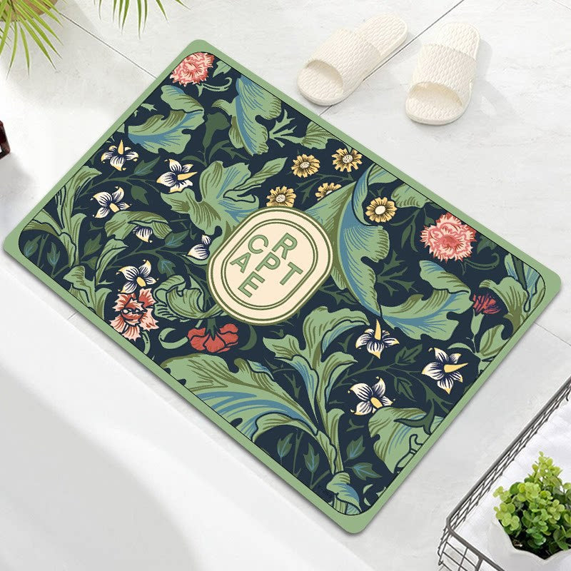Floral Embellished Memory Foam Bath Mat
