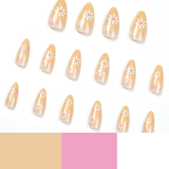 Artistic Press-On Nails with Floral Patterns Bowlift