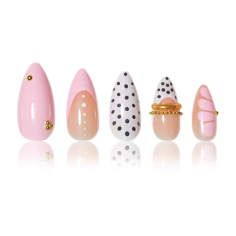 Artistic Polka Dot Press-On Nail Set Bowlift