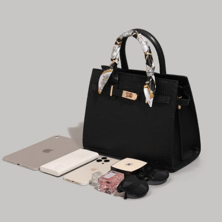 Chic Crocodile-Embossed Handbag Bowlift
