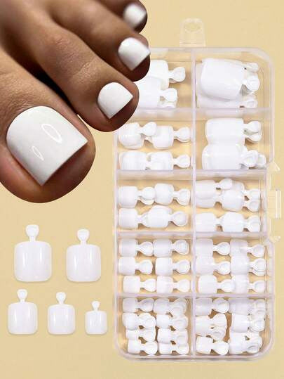 Premium Glossy Press-On Pedicure Set Bowlift