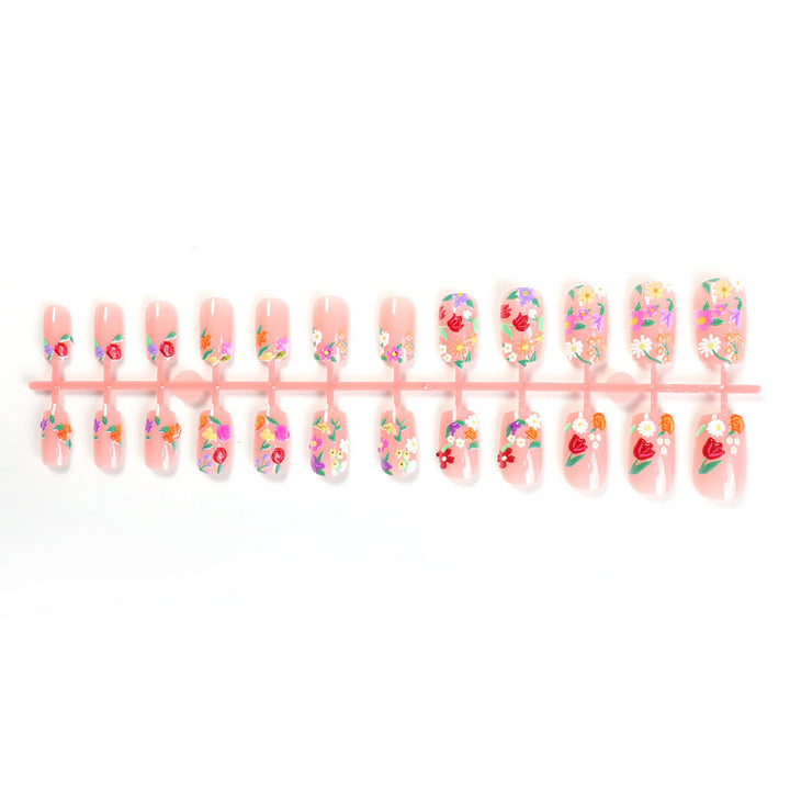 Creative nail set with floral designs Bowlift