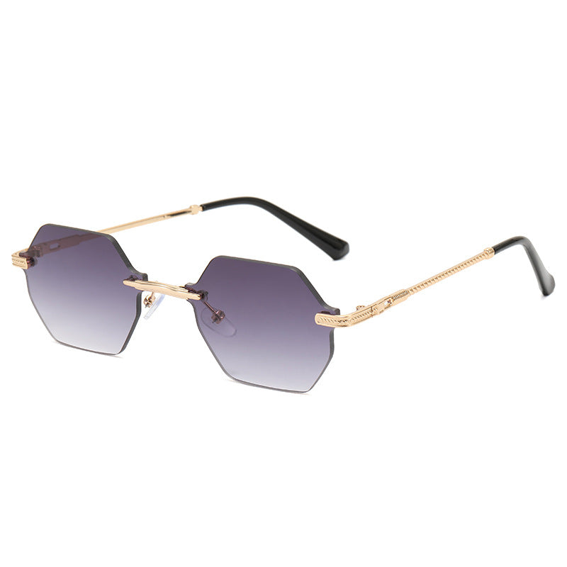 Women's hexagonal designer sunglasses with high-quality metal frame Bowlift