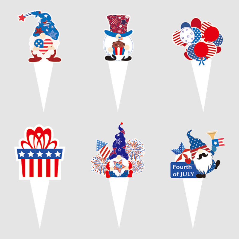 Unisex nan Patriotic Cupcake Wrappers Set for Independence Day Party with Scalloped Edges and Printed Stars Stripes Bowlift