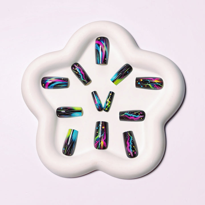 Neon Glow-In-The-Dark Nail Art Bowlift