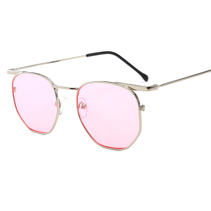 Women's fashionable geometric sunglasses with elegant metal frame Bowlift