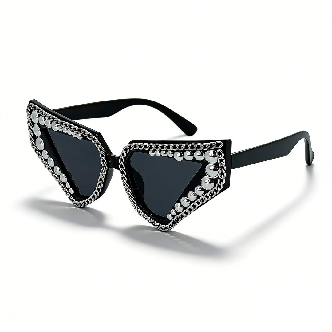 Women's sunglasses with unique triangular frame and sparkling accents Bowlift