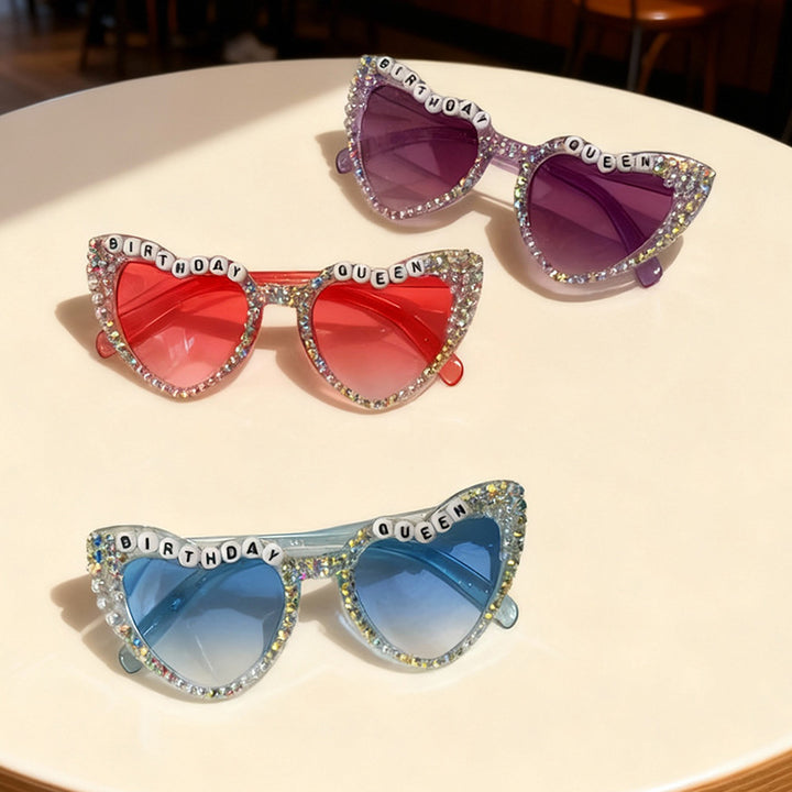 Rhinestone-Accented Birthday-Themed Sunglasses Bowlift
