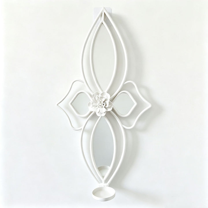 Elegant Floral Wall Mirror with Decorative Metal Design Bowlift