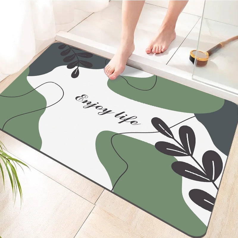 Abstract Floral Bathroom Mat