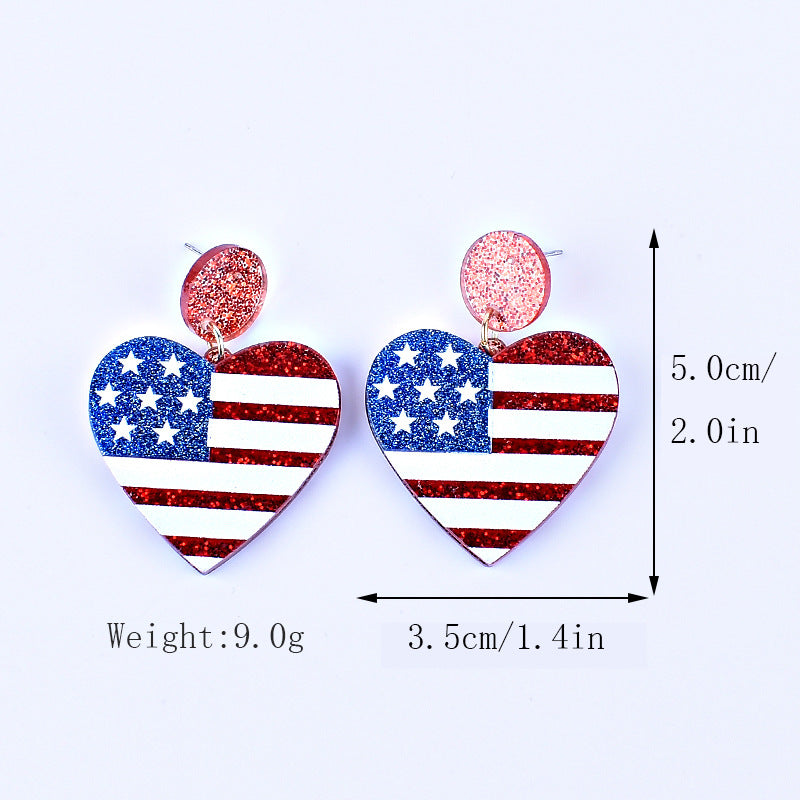 Women's nan triple star dangle glitter resin earrings with hypoallergenic hooks Bowlift