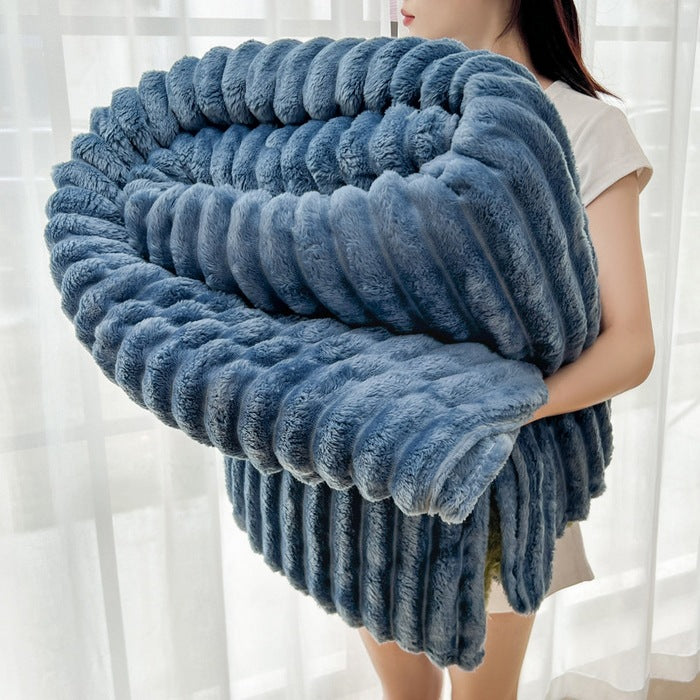 Ladies Cozy Plush Blanket with Textured Surface Bowlift