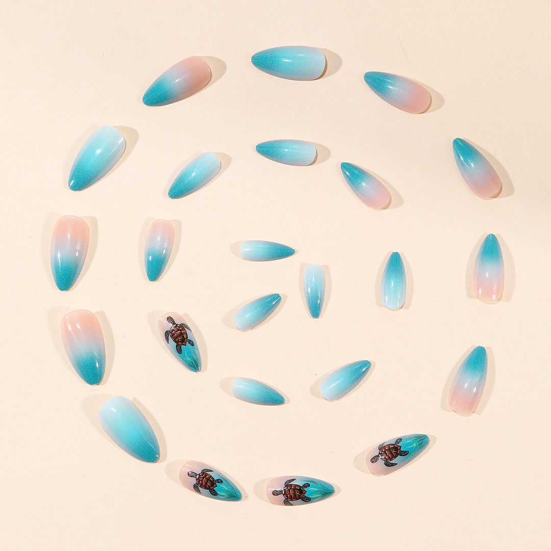 Artistic Sea Turtle Nail Art Bowlift