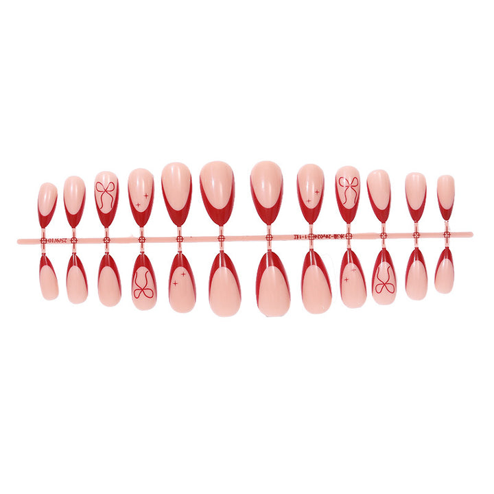 Elegant French Tip Design Press-On Nail Set Bowlift