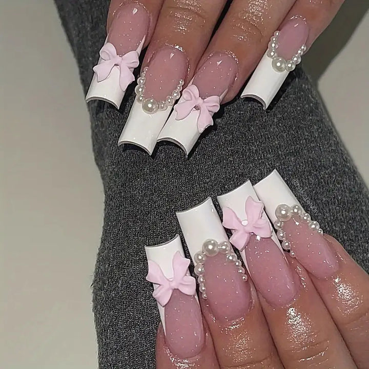 Elegant Decorative Press-On Nail Extensions Bowlift