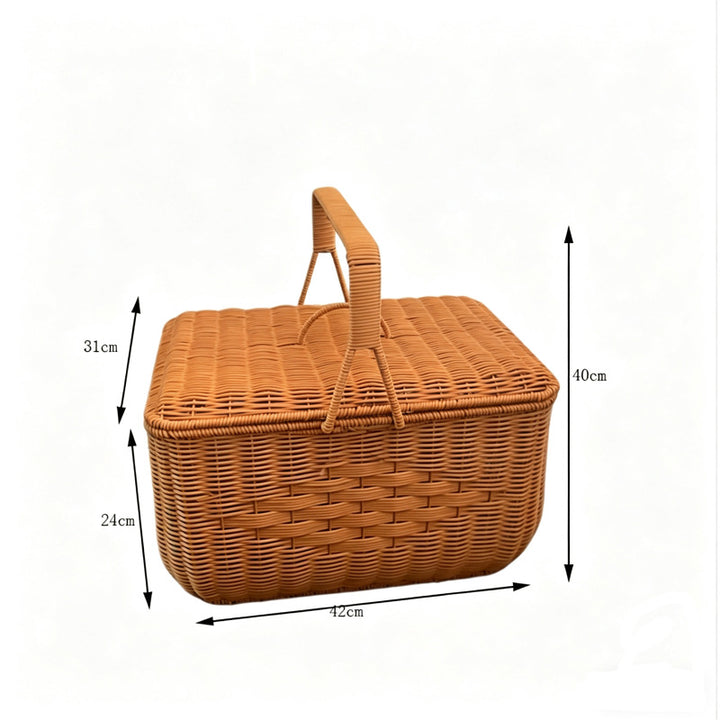 Elegant Woven Picnic Basket Bowlift