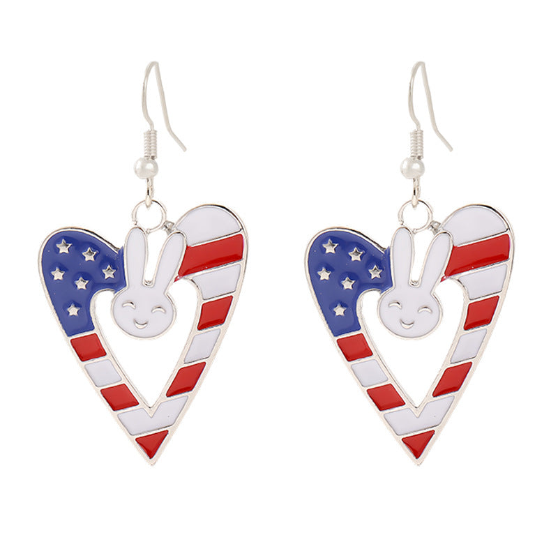 Women nan enamel horseshoe earrings with star motif and fishhook closure Bowlift