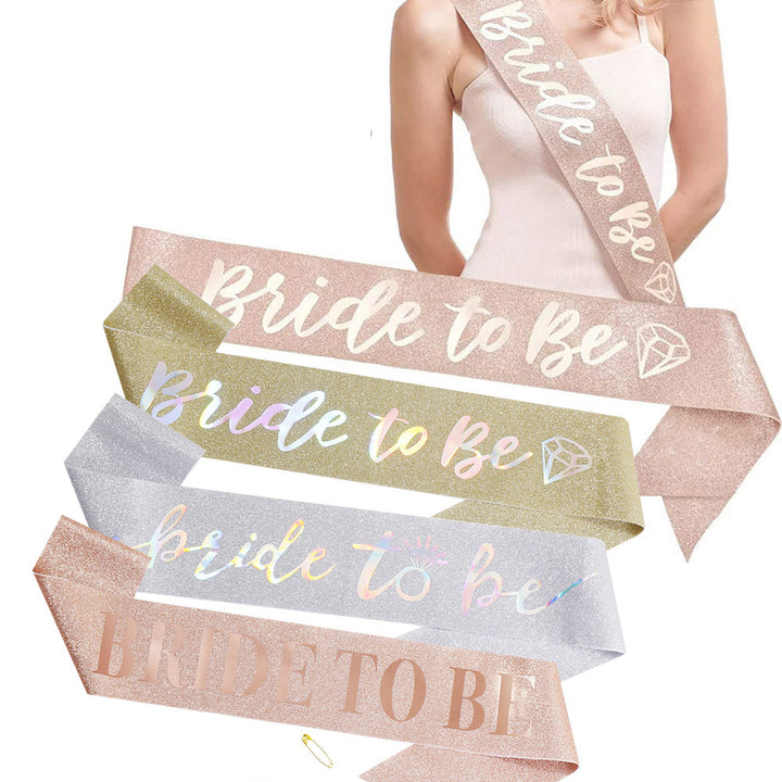 Ladies Glittering Bride Sash Bowlift