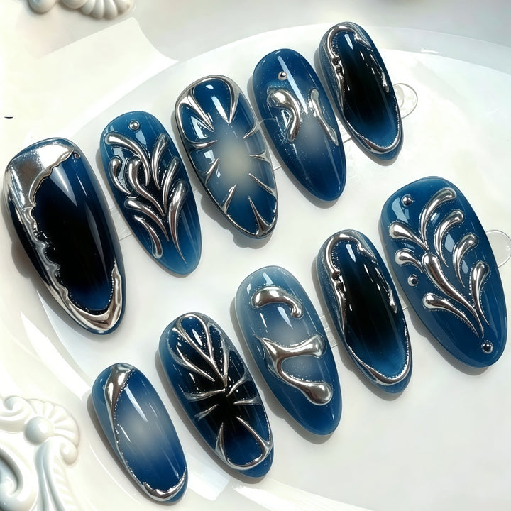 Artificial nails in the elegant leaf design Bowlift