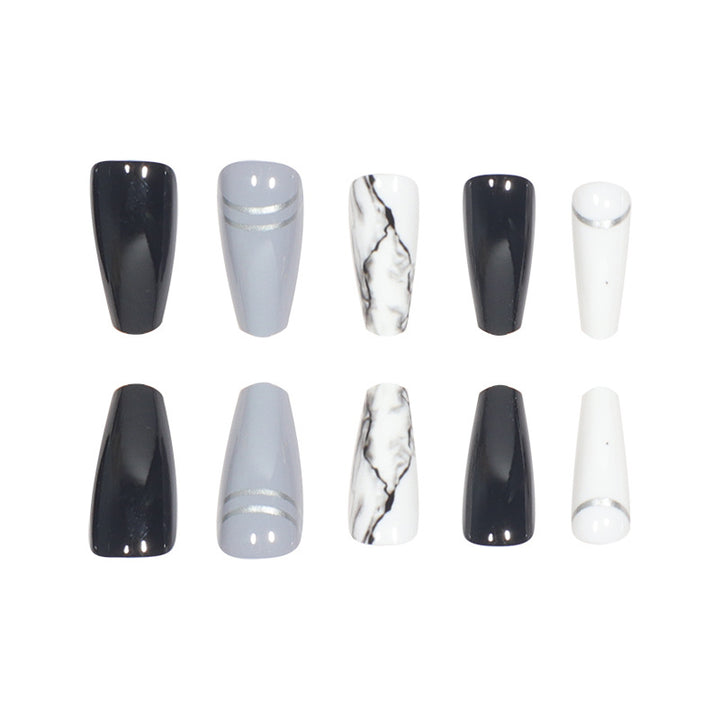 Artistic French Tip Press-On Nails Bowlift