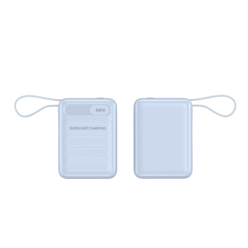 Portable power bank with integrated fast charging cables and digital charging status indicator Bowlift