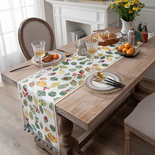 Decorative Leaf Pattern Table Runner