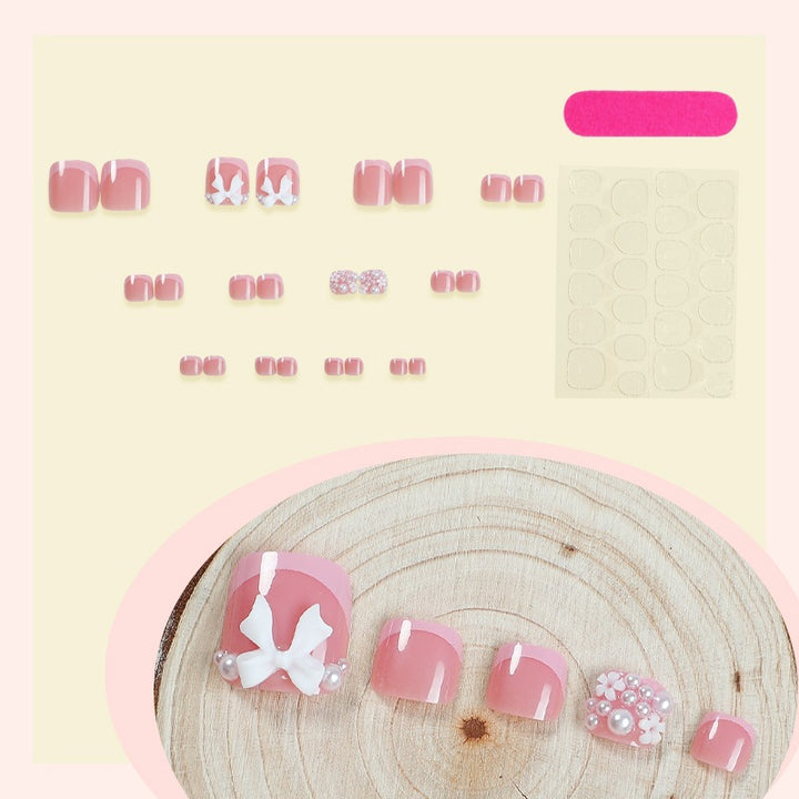 Artificial nail set with romantic bow design Bowlift