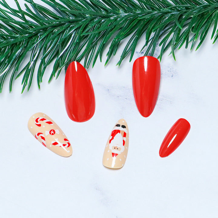 Festive Santa Claus Press-On Nail Set Bowlift