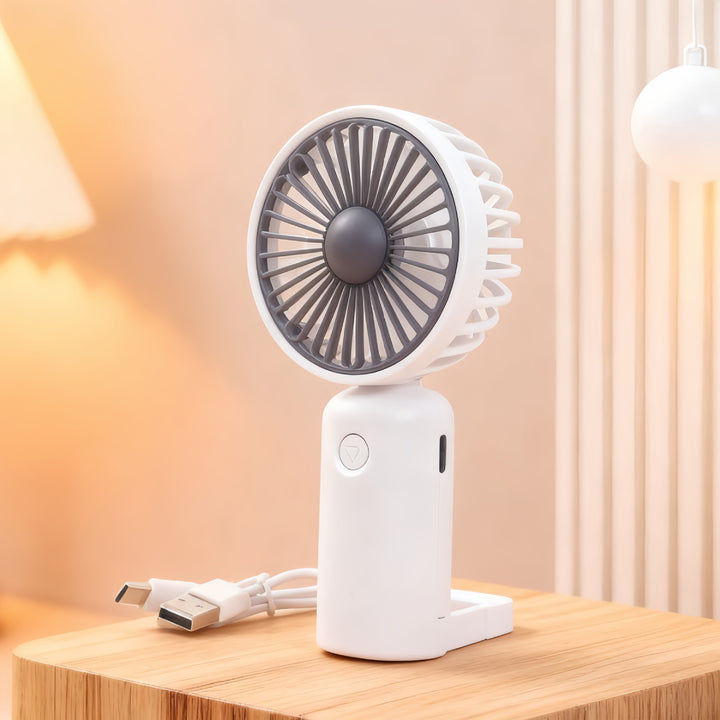 Women's Portable Mini Fan with Flexible Tilt and USB Charging Function Bowlift