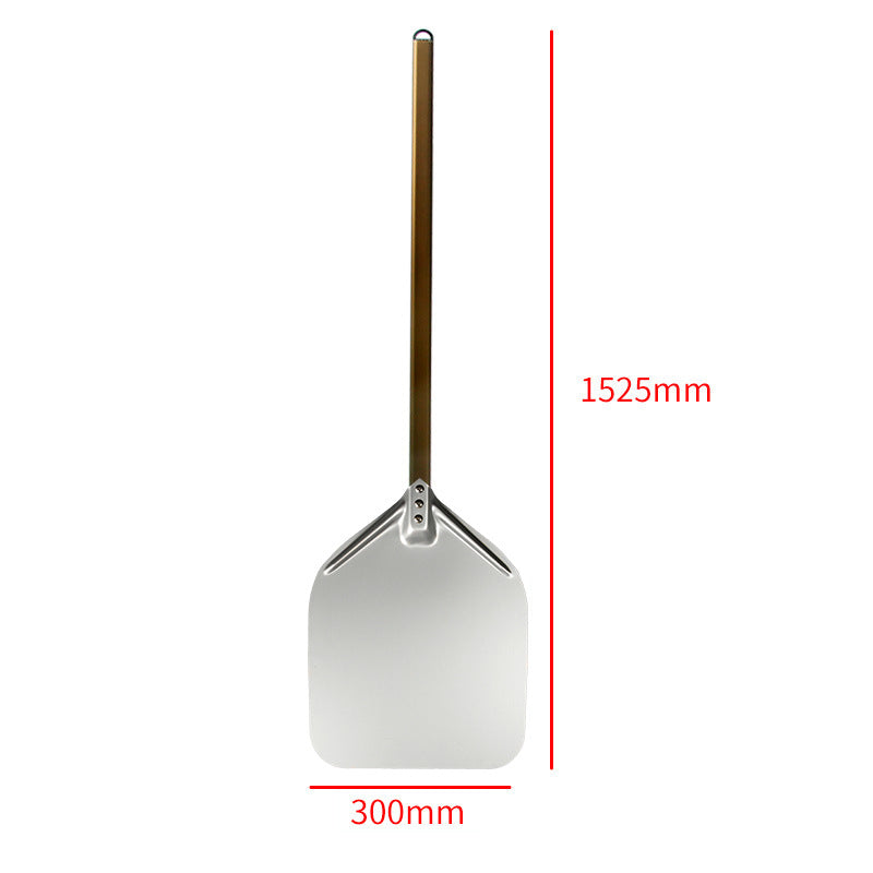 extra-long wooden handled aluminum pizza peel with flat square paddle Bowlift