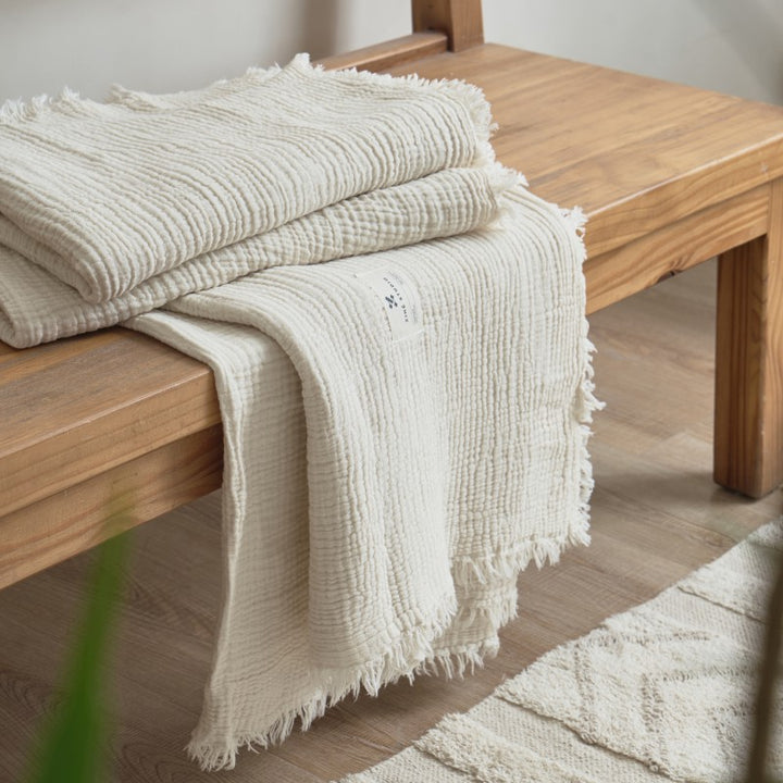 Women’s high-quality and luxurious waffle texture plaid blanket Bowlift