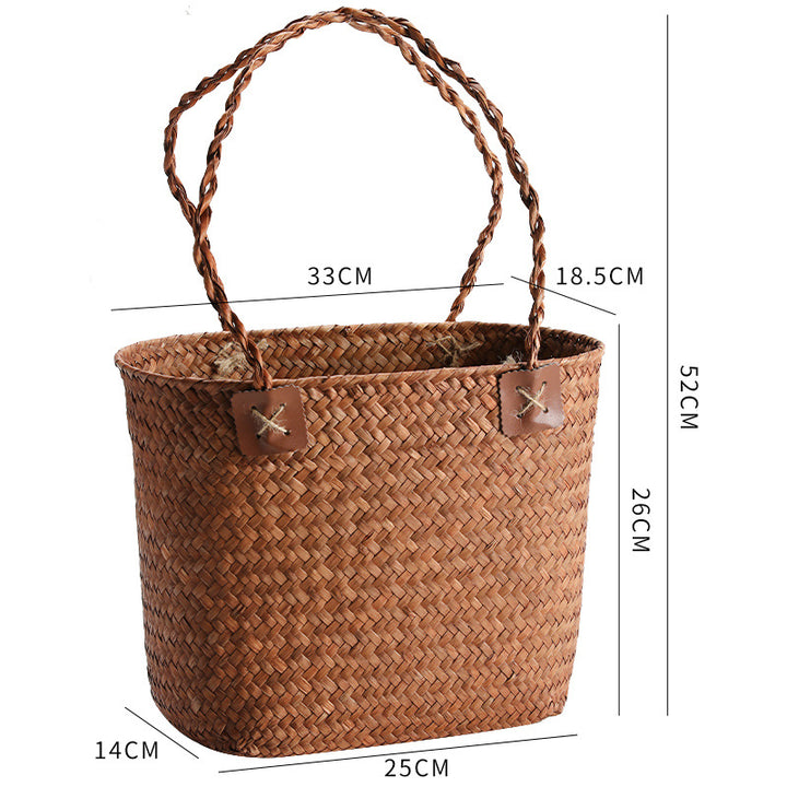 Women Durable Straw Bag Bowlift