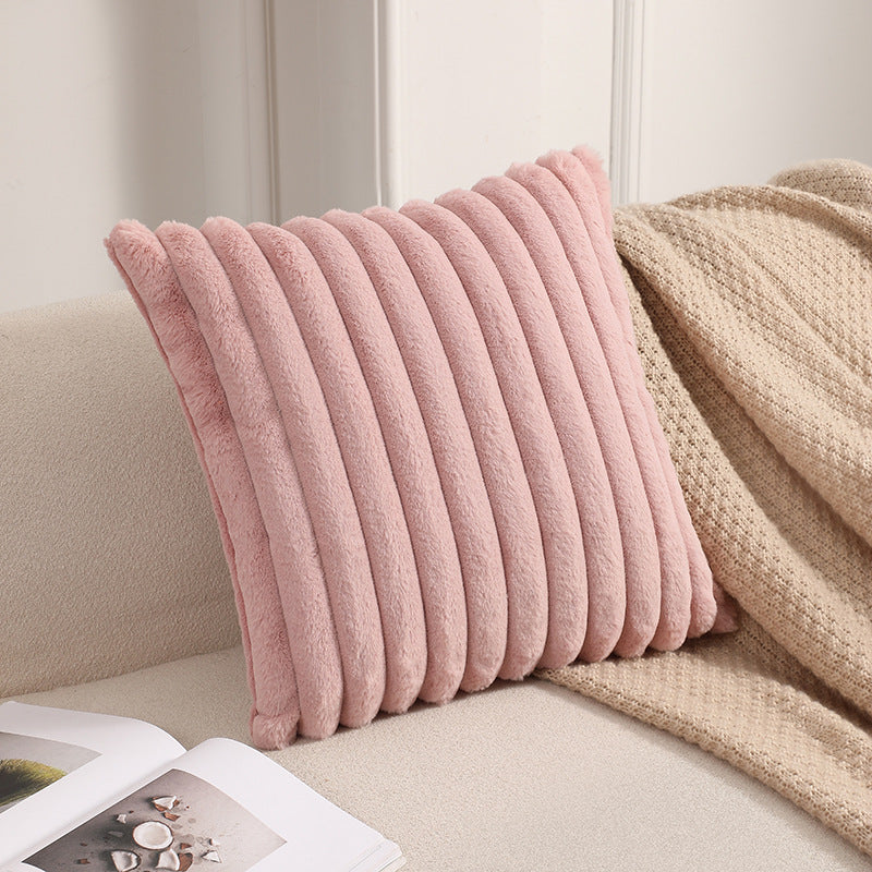 Textured Faux Fur Decorative Pillow