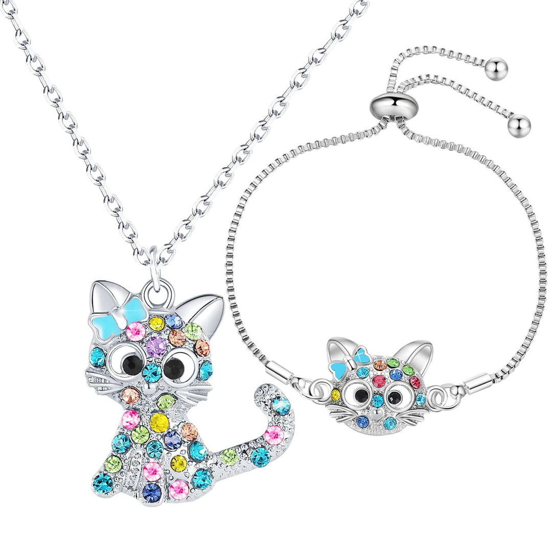 Cat-Themed Jewelry Set Bowlift