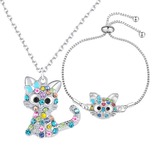 Cat-Themed Jewelry Set Bowlift