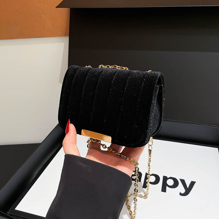 Elegant Quilted Velvet Crossbody Bag Bowlift