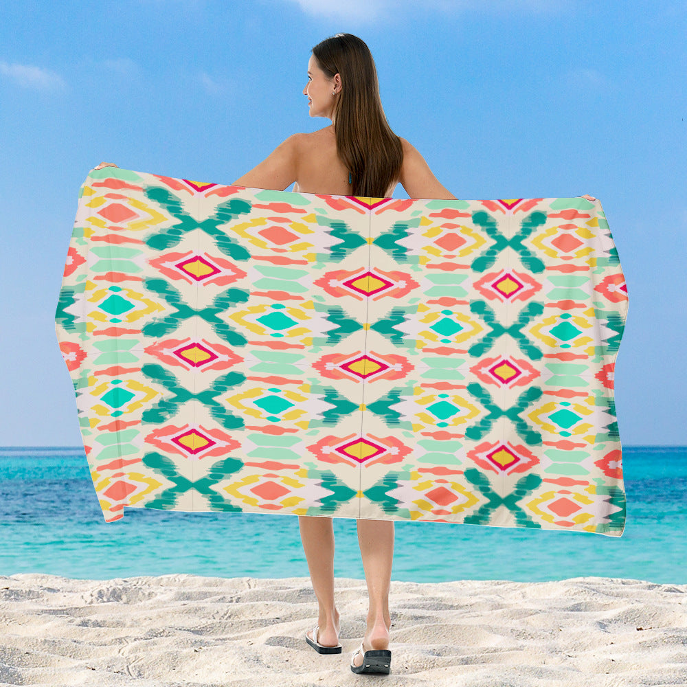 Beach blanket with exclusive geometric tribal design Bowlift