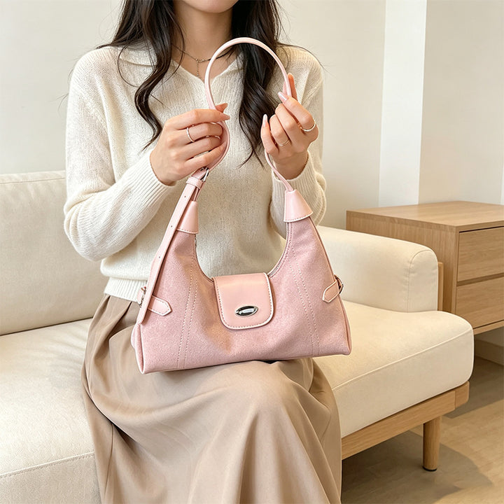 Stylish Suede Shoulder Bag Bowlift