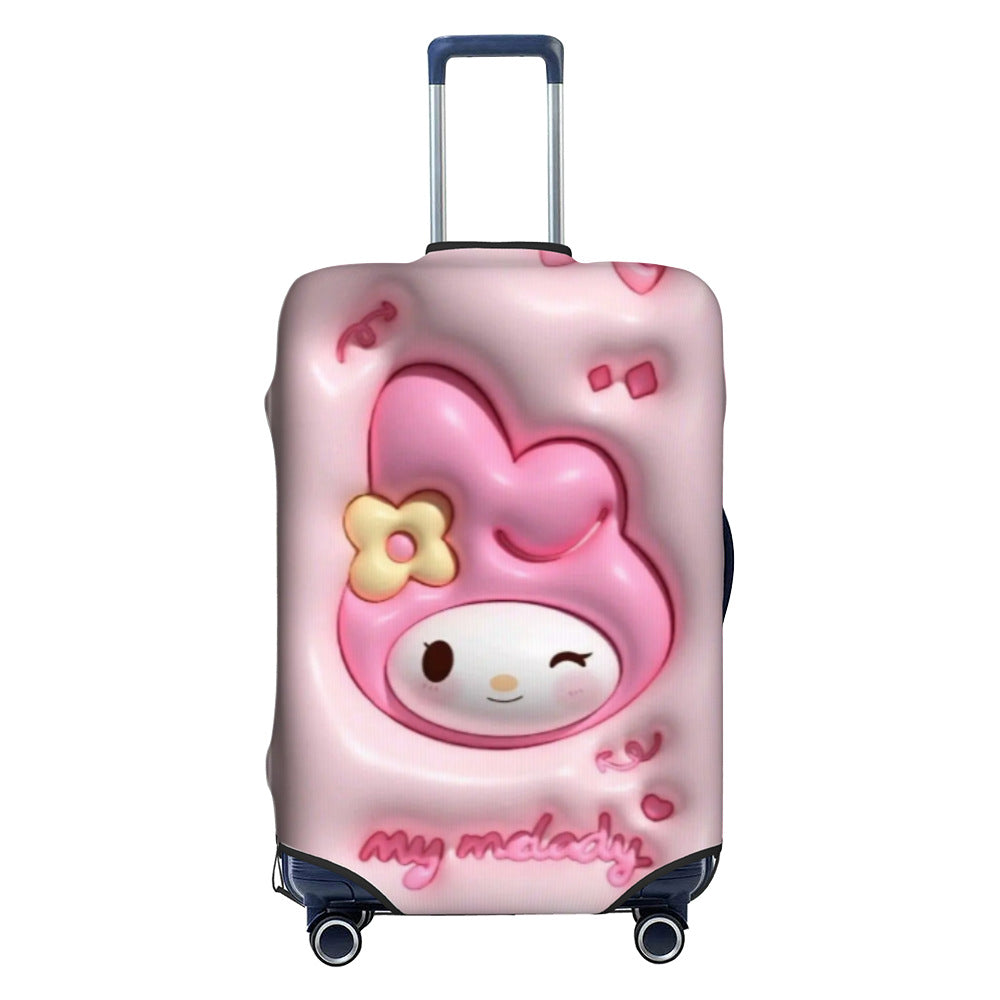 Unisex stretchable suitcase cover with impressionist landscape print and zipper for trolley with swivel wheels Bowlift