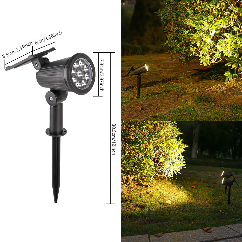 Solar-Powered Adjustable Garden Spotlight With Swivel Stake Bowlift