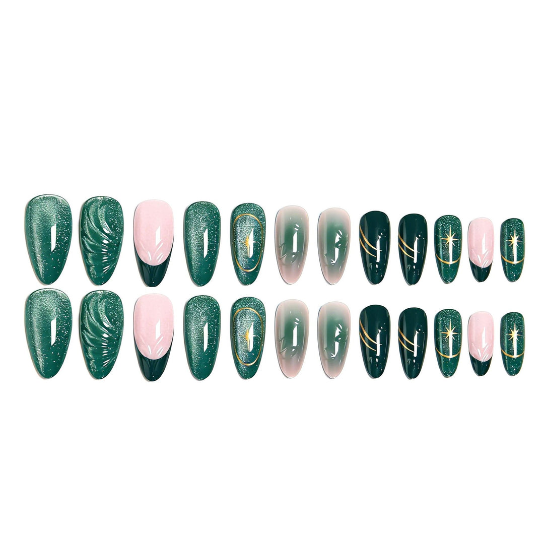 Artificial nails with luxurious metallic and glitter details Bowlift