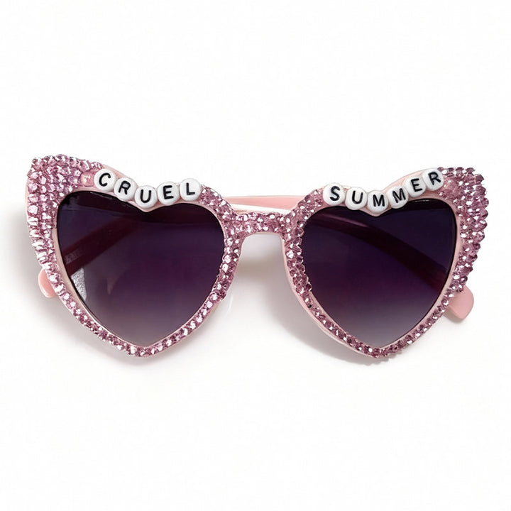 Heart-Frame Rhinestone Sunglasses Bowlift