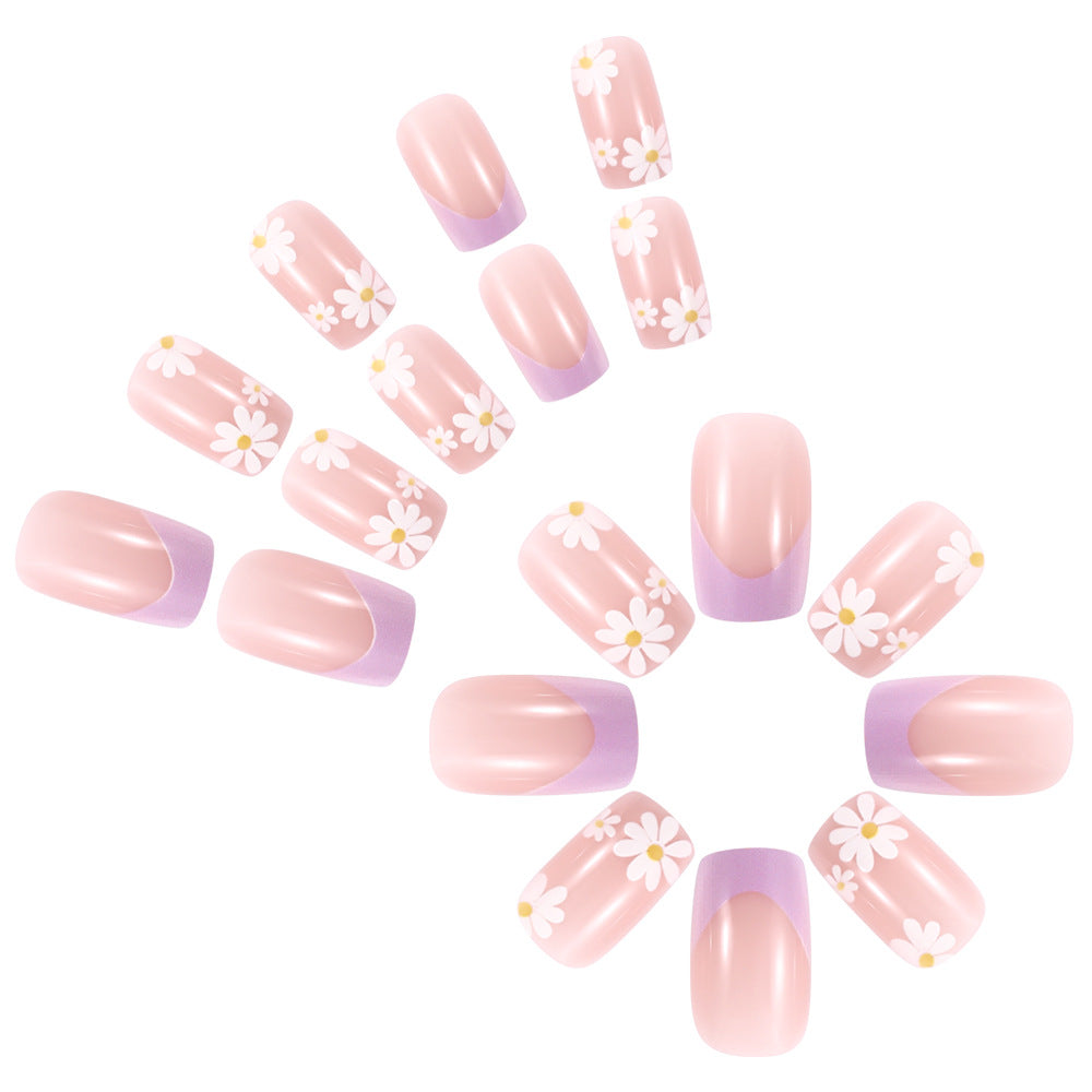 Artistic Press-On Nail Set Bowlift
