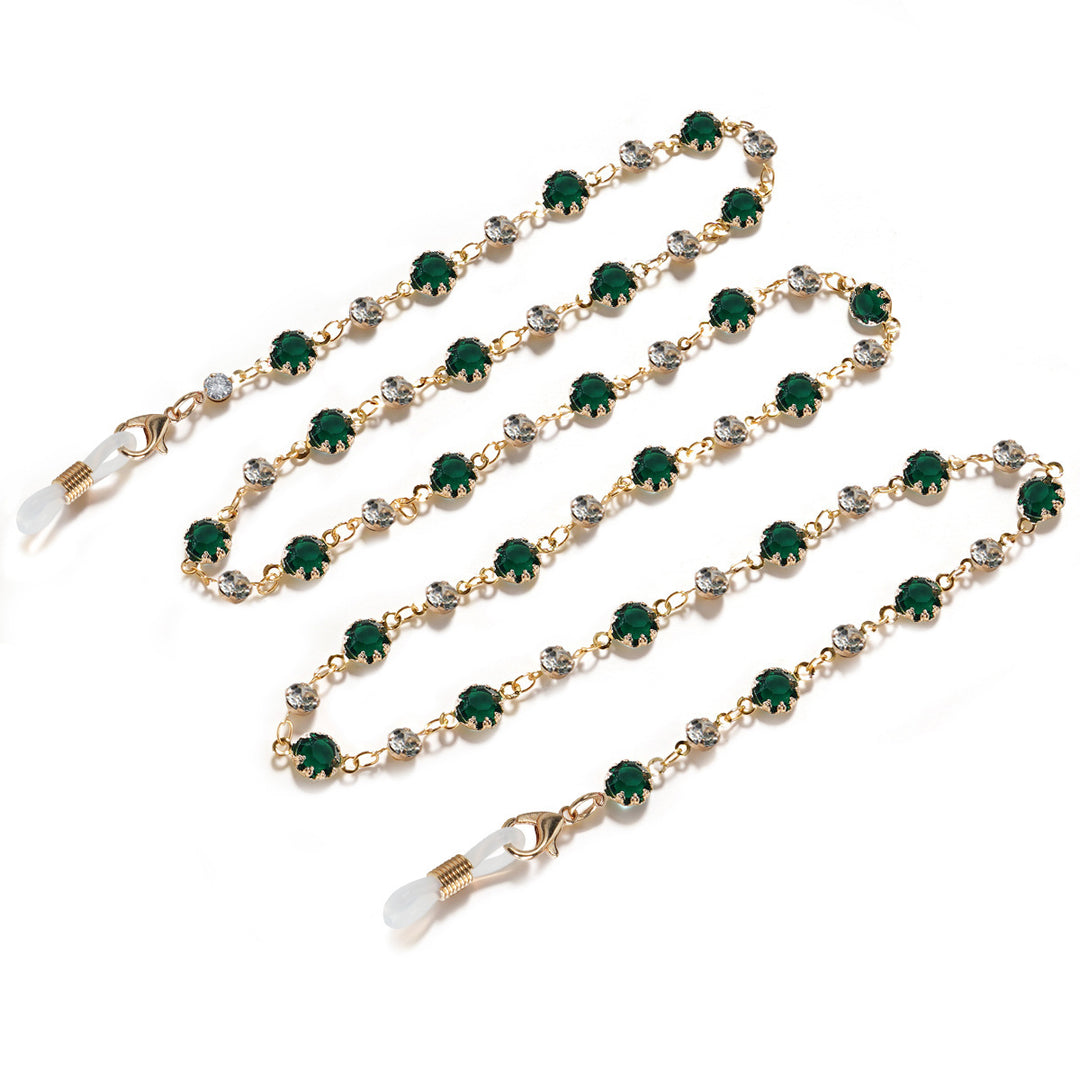 Crystal-Embellished Eyewear Chain Bowlift