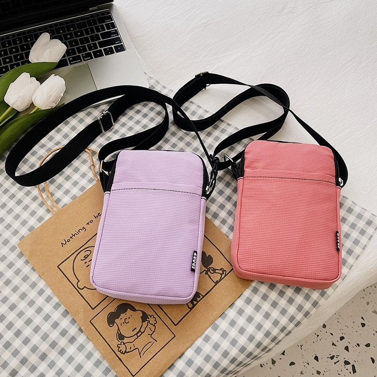 Corduroy Crossbody Phone Pouch Bag with Adjustable Strap Bowlift