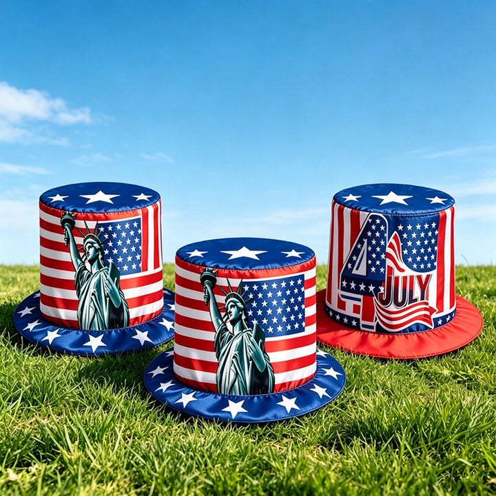 Unisex nan patriotic Fourth of July oversized novelty top hat with adjustable inner band Bowlift