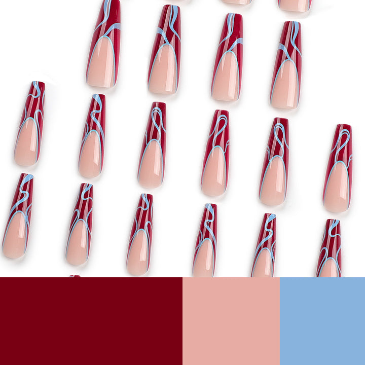 Artistic acrylic nails with floral and graphic accents Bowlift