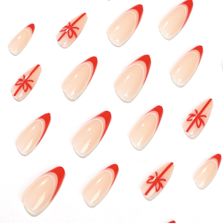 Elegant Nail Extensions with Christmas Design Bowlift