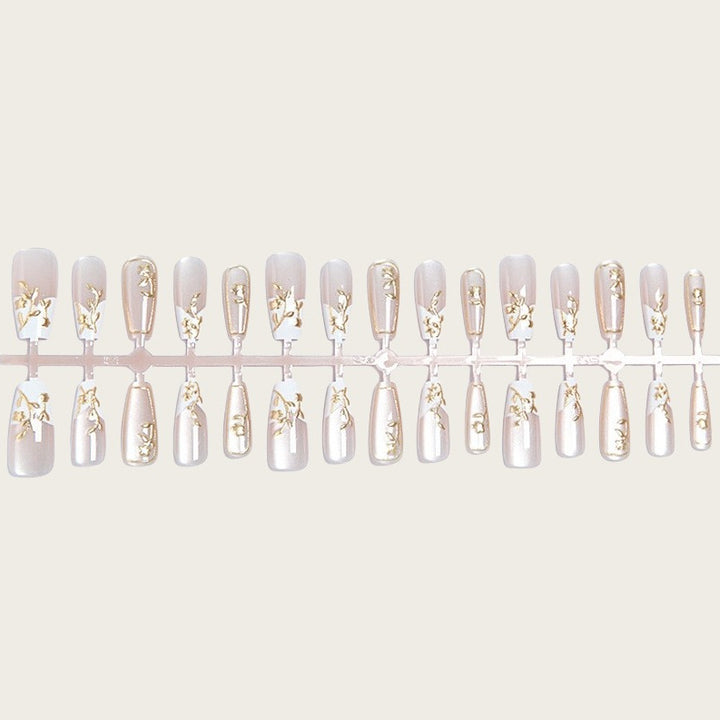 Floral Accented Press-On Nail Set Bowlift