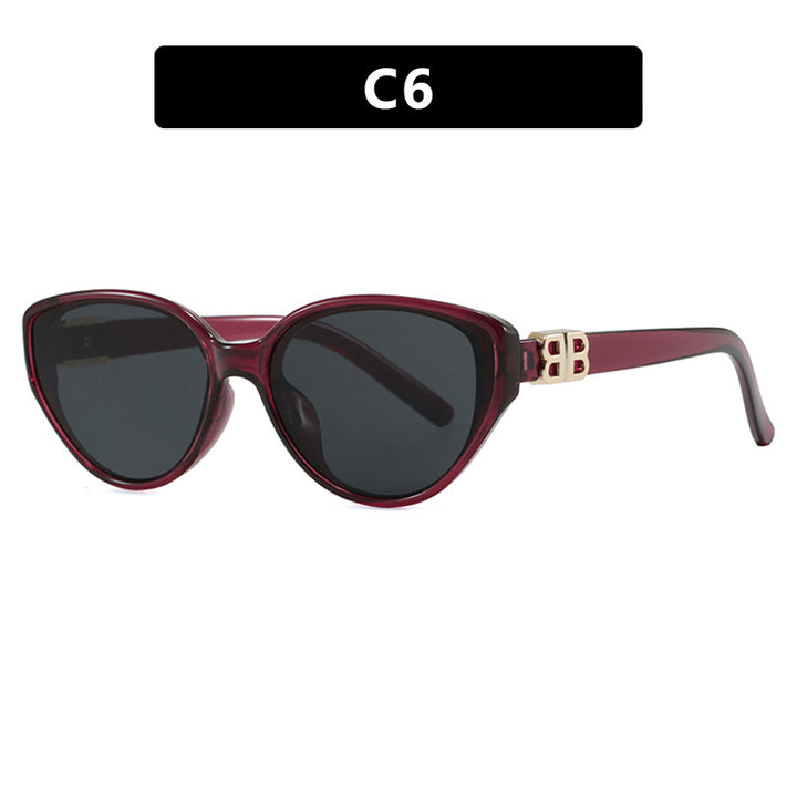 Women's fashionable cat-eye sunglasses with elegant metal frame and UV protection Bowlift